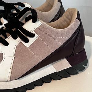 ZARA trafaluc sneaker in purple, black, white and blush color block